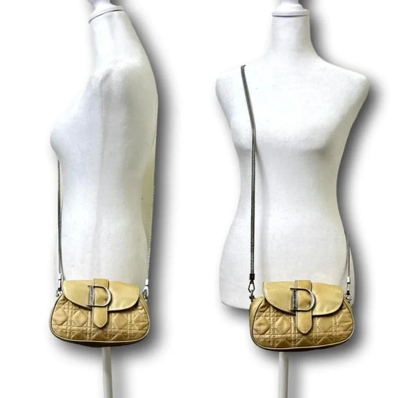Upcycled & Reworked Christian Dior Monogram Quilted Gold Crossbody Clutch Bag - Picture 7 of 16